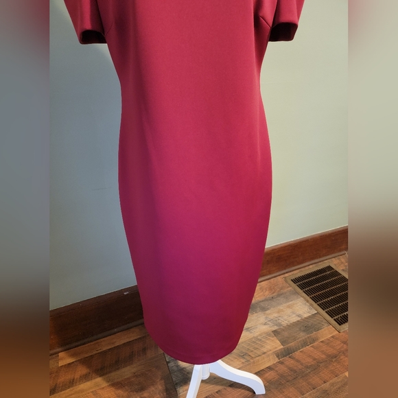 Burgundy Calvin Klein Dress Size 12 Party Wedding Guest Mom of Bride E4 - Picture 3 of 8